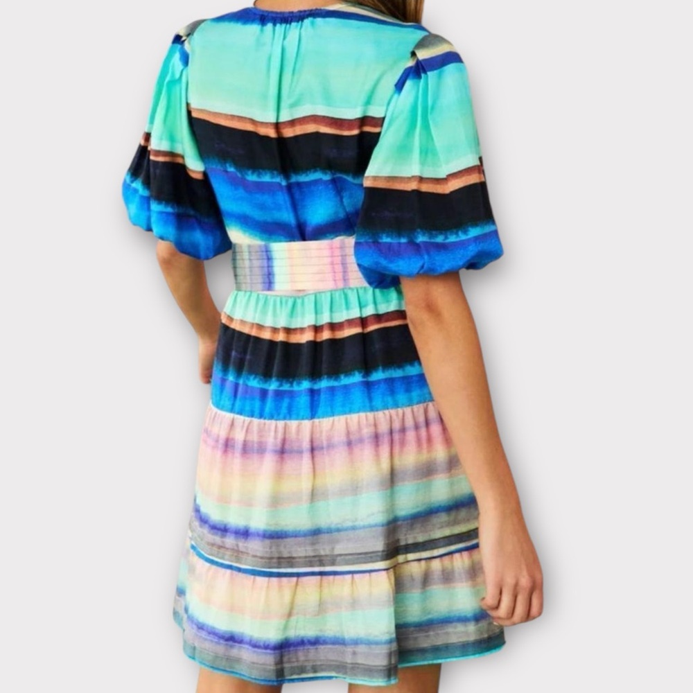 MARIE OLIVER Dress NWT SIZE 8 Callie Silk Blend Belted Mini in‎ Santa Fe Stripe - Picture 4 of 13
